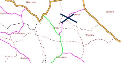 zamknięta droga Stróże Polna Łużna