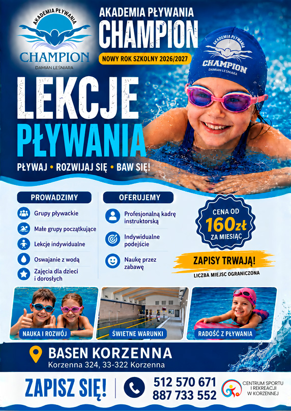 Akademia Pływania CHAMPION lekcje pływania w Korzennej